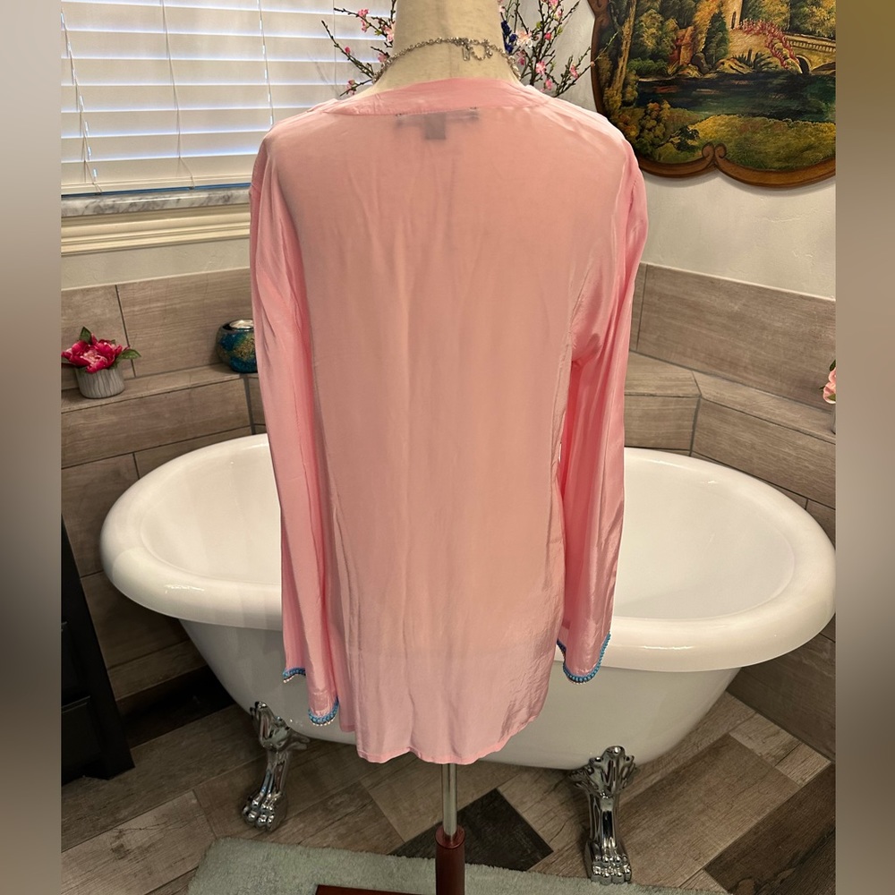 Pristine Boston Proper Pink Shell Embellished Sexy Tunic Style Top S - Picture 7 of 13